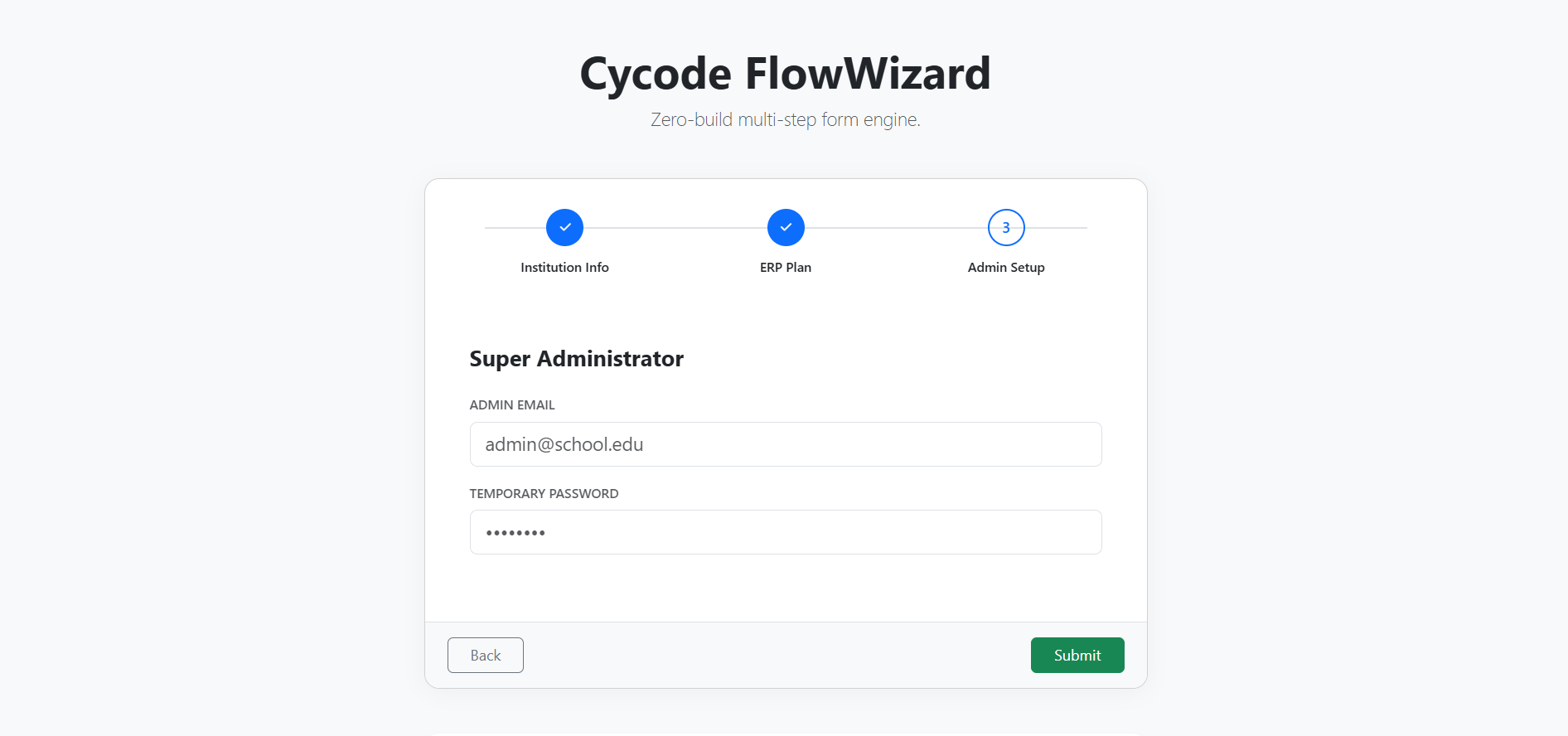 Cycode FlowWizard | Vanilla JS Multi-Step Form Engine for Bootstrap 5